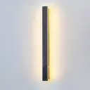 LED Modern Black Long Wall Sconce Slender Rectangle Bedroom Wall Light Minimalist Stainless Steel Indoor/Outdoor Lighting Fixture FLC-20-100cm