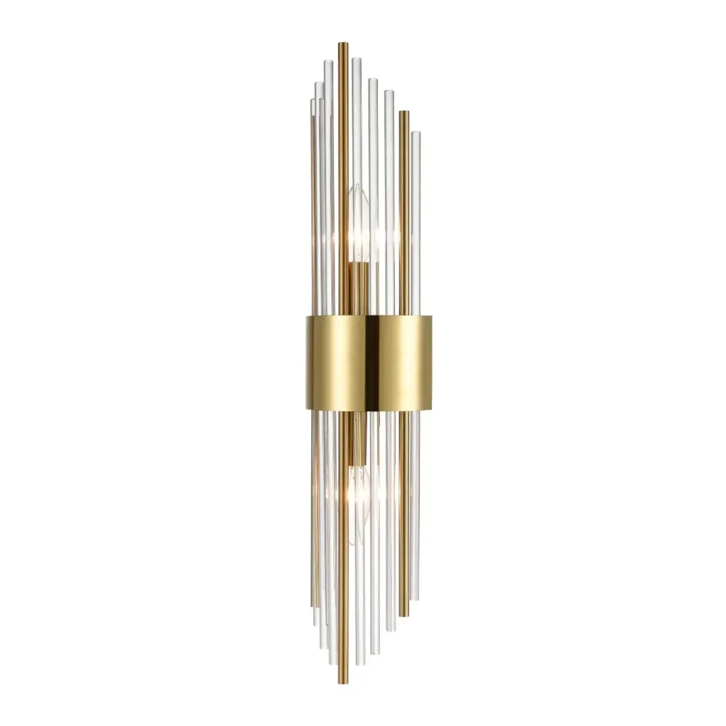 Modern Brass Wall Lamp, 2-Light Scones, Crystal Gold HX-WLO-76-H600