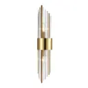 Modern Brass Wall Lamp, 2-Light Scones, Crystal Gold HX-WLO-76-H600