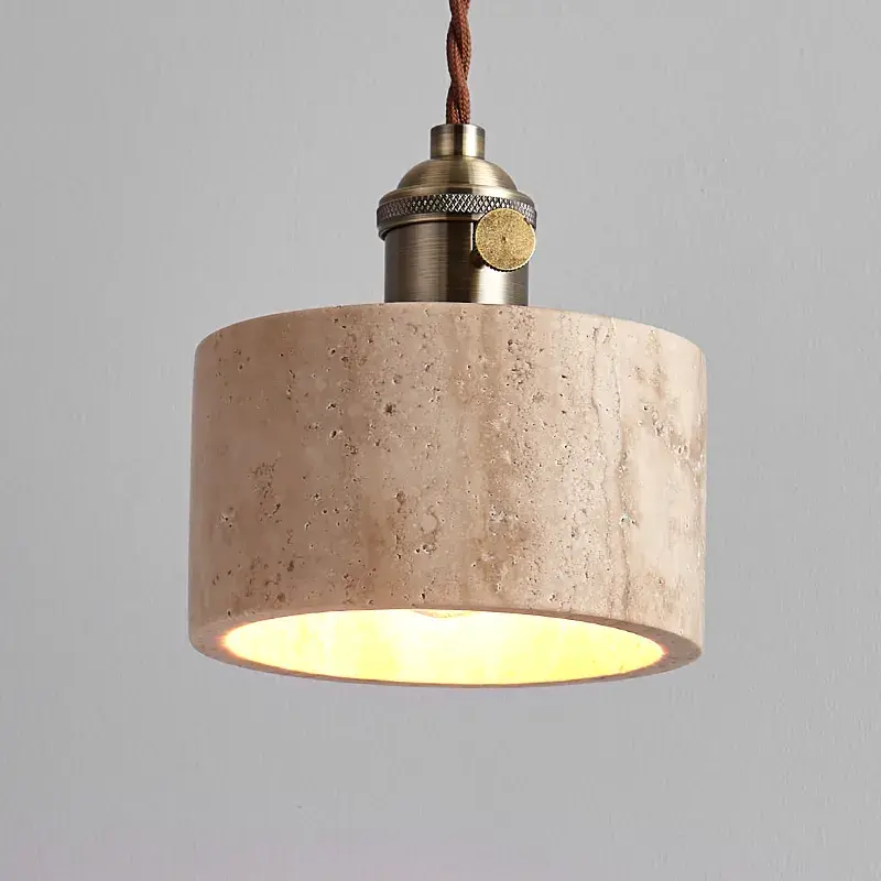 Modern Wabi Sabi Travertine Marble Pendant Lamp D-040