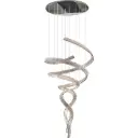 Long Spiral Crystal Chandelier – Modern Cascading Crystal Ceiling Pendant Light S6100