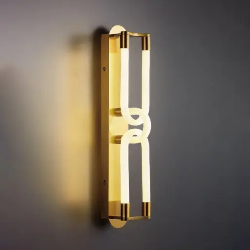 Industrial Style Chained Modern Wall Light – Antique Gold LED Sconce HX-WLO-89