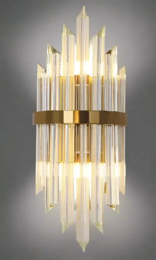 Crystal Wall Sconces Gold Modern 2-Light Crystal Sconces Wall Lighting Glass Fixture Foyer HX-WLO-87