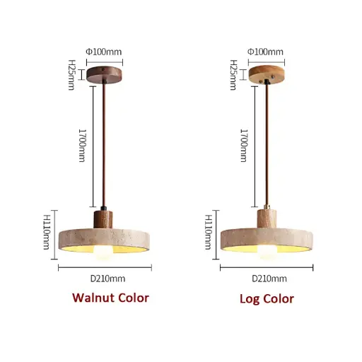 Travertine & wood & PVC cable & canopy - D-072A