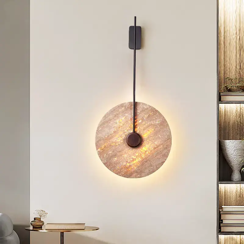 Wabi-Sabi Travertine Yellow Cave Natural Stone Wall Lamp BD-8072