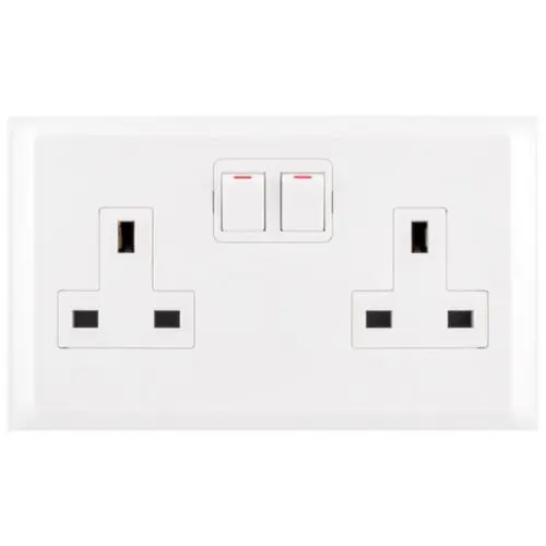 Double/Twin Switched Socket White-Legrand