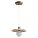 Modern Travertine Stone Round Dish Pendant Hanging Lamp Adjustable Height D-071