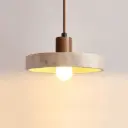 Travertine & Wood Pendant Light  With Pvc Cable Plus Canopy DD-8028