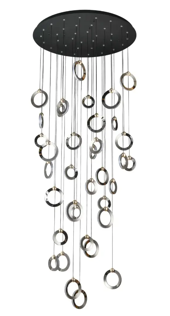 Modern Chandelier Decorative Pure Aluminum Metal Black LED Pendant Light P0675-36A