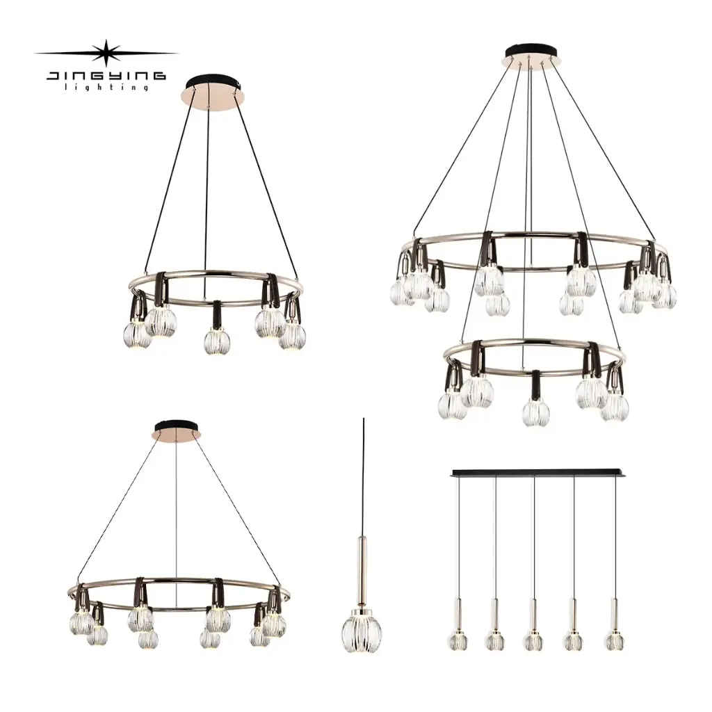 Double- Height Space Pendant Light Acrylic Crystal Lamp Shade, 60W, CCT 3000K AC220-240V 50/60HZ   IP20, P0853-15C