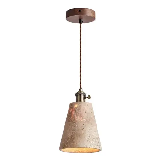 Travertine Shade Brass Plating Pendant Lamp Holder D-039