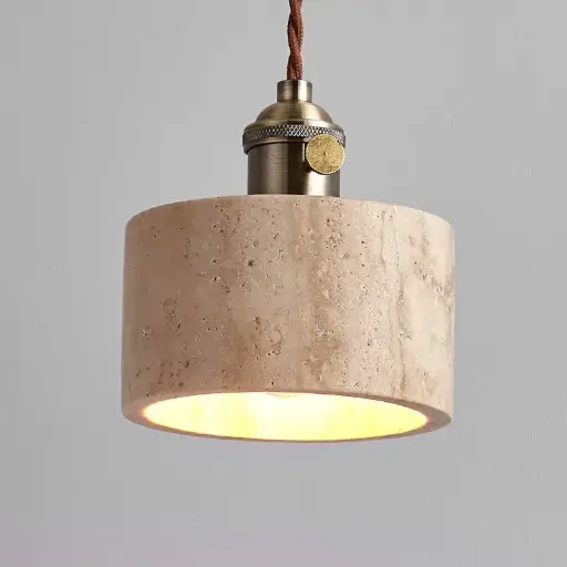 Modern Wabi Sabi Travertine Marble Pendant Lamp D-040