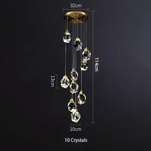 Artisanal K9 Crystal Spiral Chandelier  10TLXSJ